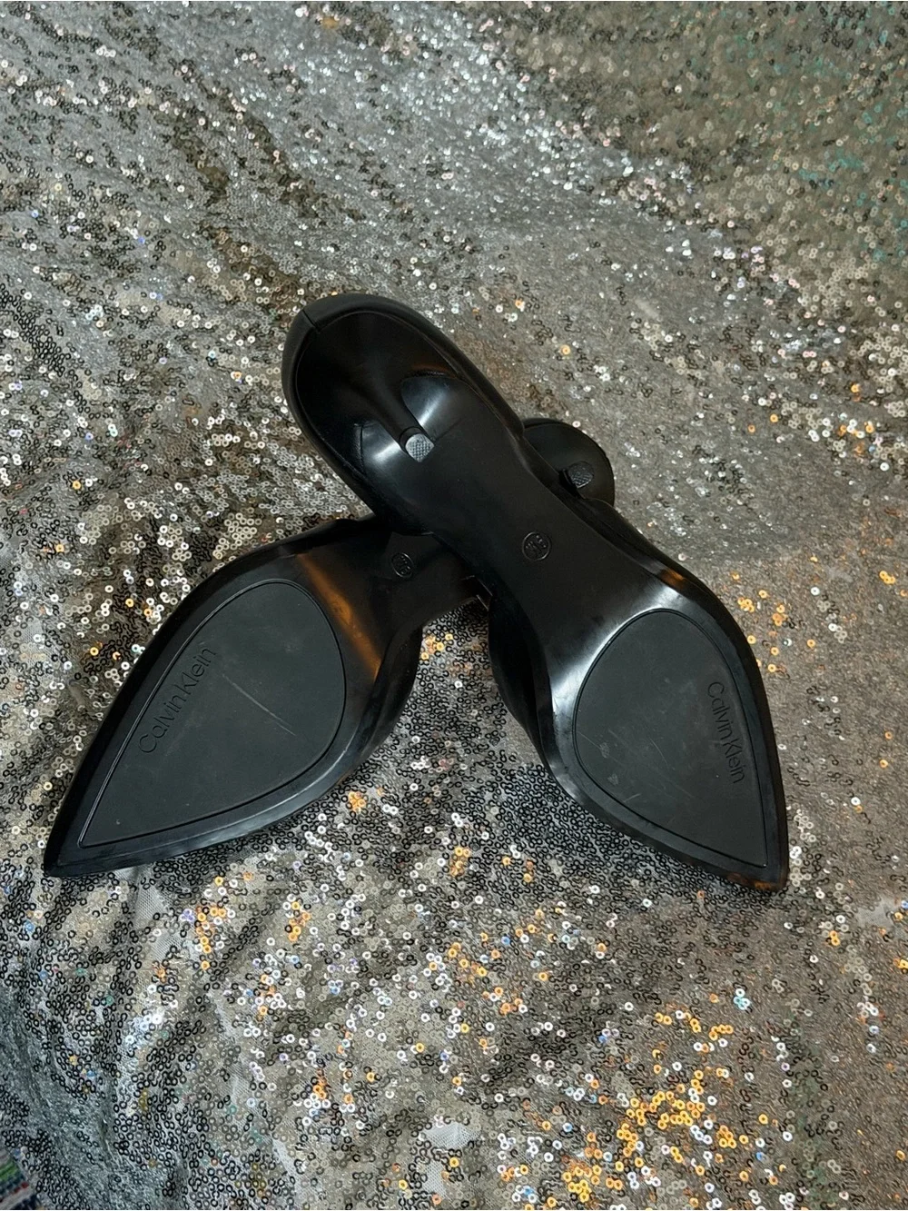Calvin Klein Black D'Orsay Pointed-Toe Pumps